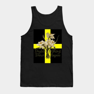 Dydd Gwyl Dewi Hapus With St David Cross Tank Top